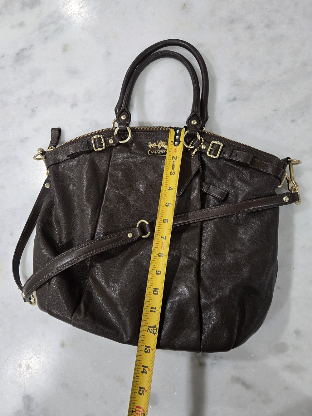 Coach Brown Leather Satchel with Shoulder Strap - Picture 2 of 13